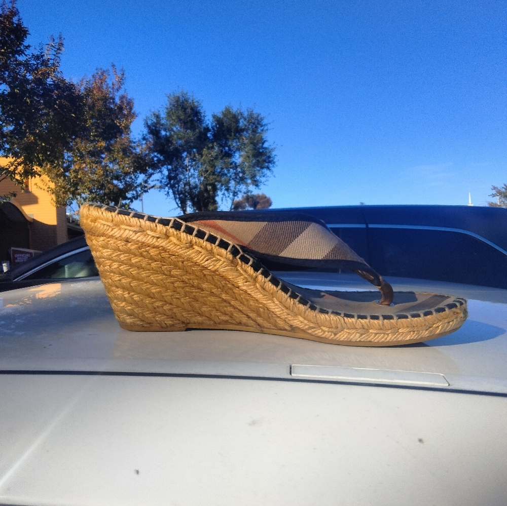 Women's Tan Wedge Sandals Burberry